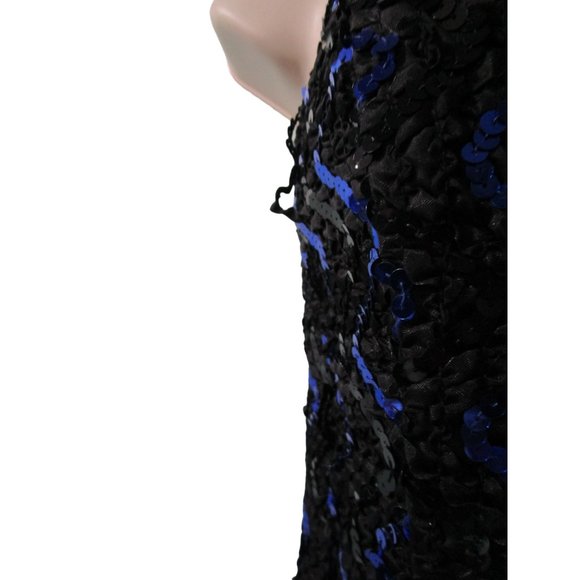 Gunne Sax Sequin Taffeta Rosette Strapless Cocktail Dress Tulip Skirt GUC Sz 7 - Picture 10 of 16